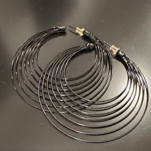 Elegant Black Hoop Earrings